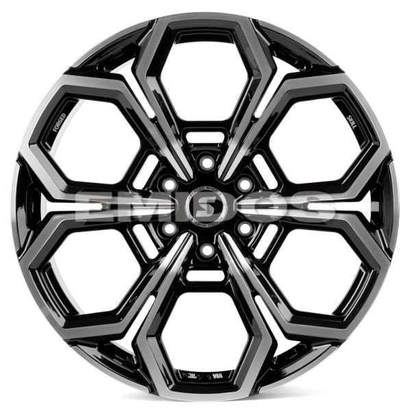 Комплект дисков 29829/22/106.1/Чёрный Глянцевый + Полированные Спицы