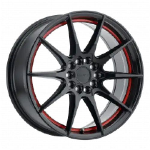 Ruff SPEEDSTER GLOSS BLACK W/ RED STRIPE 5x100/114.3 17R 7.5 72.1 38