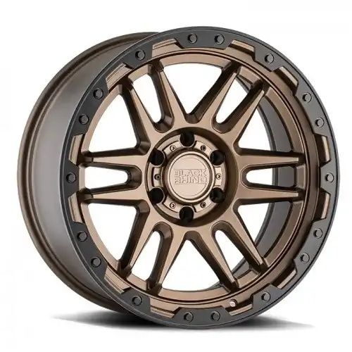Black Rhino APACHE MATTE BRONZE W/ BLACK RING & BLACK BOLTS 6x139.7 17R 8.5 112.1 BNK