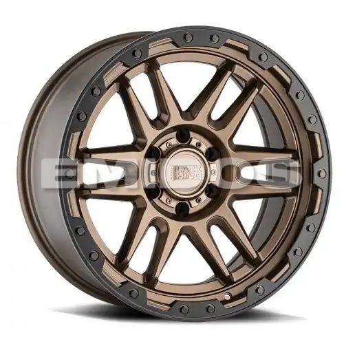 Black Rhino APACHE MATTE BRONZE W/ BLACK RING & BLACK BOLTS 6x139.7 17R 8.5 112.1 BNK