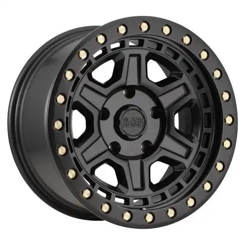 Black Rhino RENO MATTE BLACK W/ BRASS BOLTS 6x139.7 17R 9 112.1 BNK