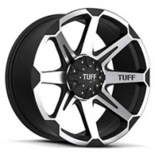 Tuff T05 FLAT BLACK W/ MACHINED FACE 8x165.1 17R 9 125.1 10