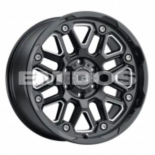 Black Rhino HOLLISTER GLOSS BLACK W/ MILLED SPOKES 6x120 17R 9.5 67.06 12