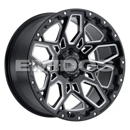 Black Rhino SHRAPNEL GLOSS BLACK W/ MILLED SPOKES 6x139.7 17R 9.5 112.1 -18
