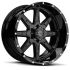 Tuff T15 SATIN BLACK W/ GLOSS BLACK LIP 8x170 18R 10 130.81 -13
