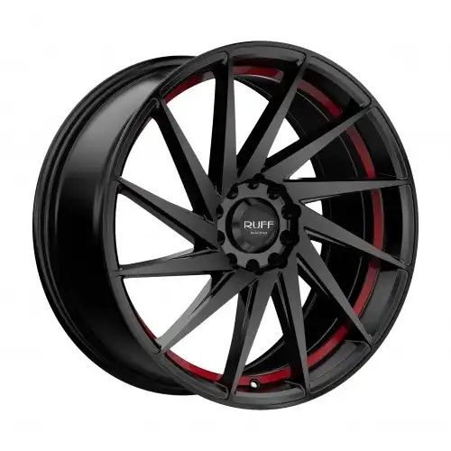 Ruff R363 SATIN BLACK W/ RED PIN 4x100/114.3 18R 8 73.1 38
