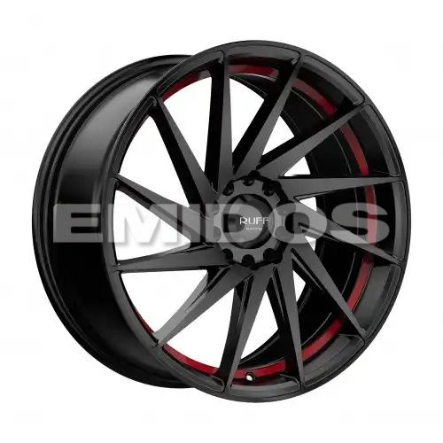 Ruff R363 SATIN BLACK W/ RED PIN 5x100/114.3 18R 8 73.1 38