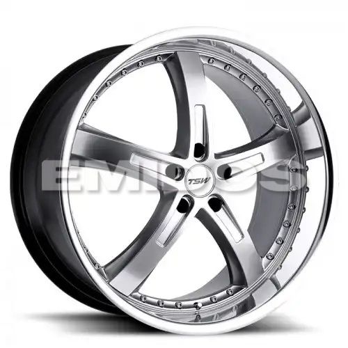 TSW JARAMA HYPER SILVER W/ MIRROR CUT LIP 5x100 18R 8 72.1 35