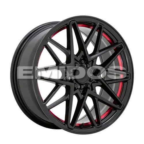 Ruff CLUTCH GLOSS BLACK W/ MACHINED RED INNER LIP 5x112/120 18R 8 76.1 38