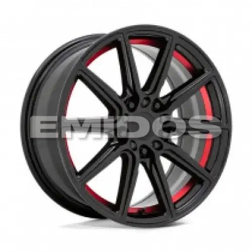 Ruff THROTTLE GLOSS BLACK W/ MACHINED RED INNER LIP 5x100/114.3 18R 8 72.1 38