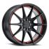 Ruff SPEEDSTER GLOSS BLACK W/ RED STRIPE 5x100/114.3 18R 8 72.1 38