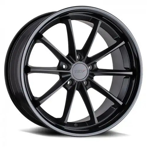 TSW SWEEP MATTE BLACK W/ GLOSS BLACK LIP 5x114.3 18R 8.5 76.1 30