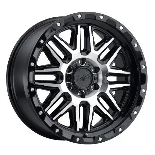 Black Rhino ALAMO GLOSS BLACK W/ MACHINED FACE & STAINLESS BOLTS 5x127 18R 9 71.5 -18