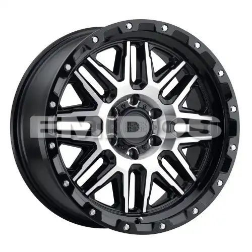 Black Rhino ALAMO GLOSS BLACK W/ MACHINED FACE & STAINLESS BOLTS 6x139.7 18R 9 112.1 -18