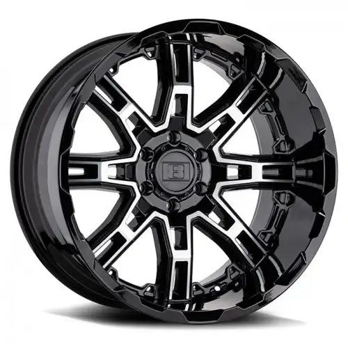 Level 8 SLINGSHOT GLOSS BLACK W/ MACHINED FACE 6x114.3 18R 9 76.1 18
