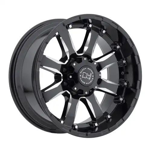 Black Rhino SIERRA GLOSS BLACK W/ MILLED SPOKES 8x170 18R 9 125.1 12