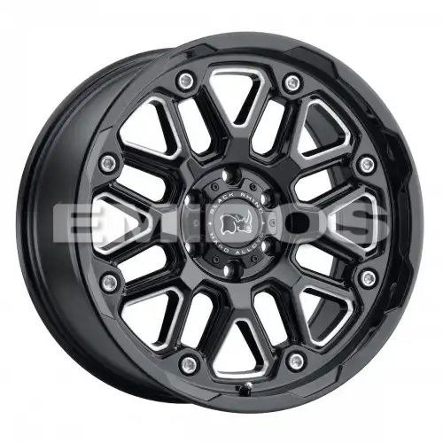 Black Rhino HOLLISTER GLOSS BLACK W/ MILLED SPOKES 8x165.1 18R 9.5 122.4 -18