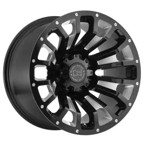 Black Rhino PINATUBO GLOSS BLACK W/ MILLED INSIDE WINDOW 5x139.7 18R 9.5 78.1 BNK