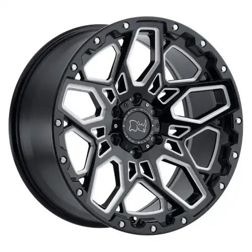 Black Rhino SHRAPNEL GLOSS BLACK W/ MILLED SPOKES 6x139.7 18R 9.5 112.1 -18