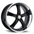TSW JARAMA GLOSS BLACK W/ MIRROR CUT LIP 5x100 19R 8 72.1 35