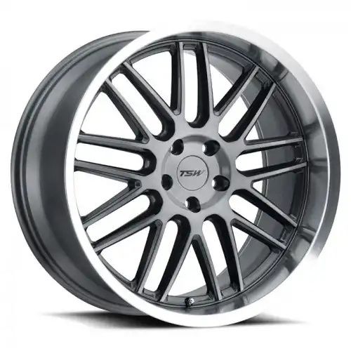 TSW AVALON GUNMETAL W/ BRUSHED GUNMETAL FACE & MACHINED LIP 5x114.3 19R 8.5 76.1 40