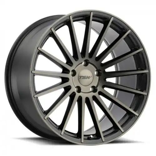 TSW LUCO MATTE BLACK W/ MACHINE FACE & DARK TINT 5x112 19R 8.5 72.1 32