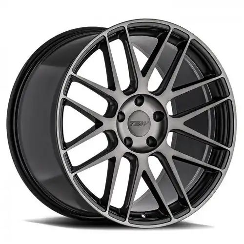 TSW NORD SEMI GLOSS BLACK MILLED-MACHINED DARK TINT FACE 5x112 19R 9.5 66.56 35