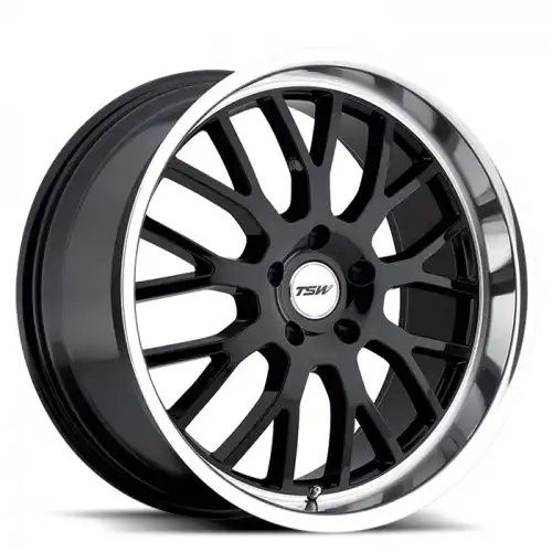 TSW TREMBLANT GLOSS BLACK W/ MIRROR CUT LIP 5x114.3 19R 9.5 76.1 20
