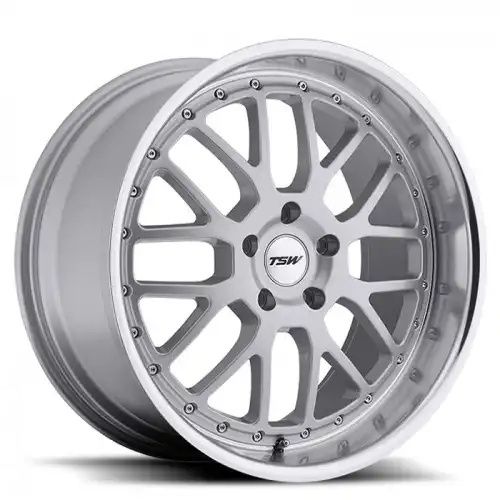 TSW VALENCIA SILVER W/ MIRROR CUT LIP 5x112 19R 9.5 72.1 40