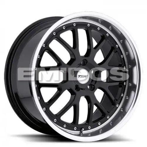 TSW VALENCIA GLOSS BLACK W/ MIRROR CUT LIP 5x114.3 19R 9.5 76.1 40
