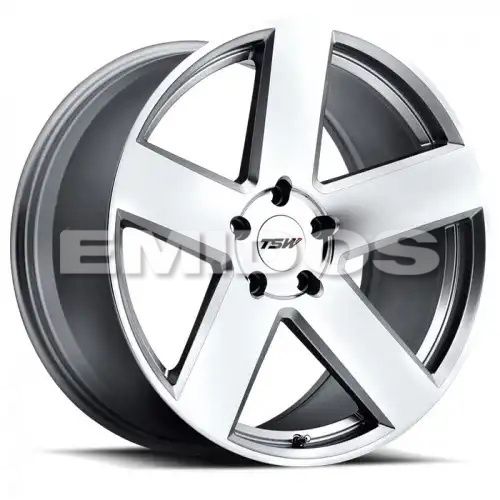 TSW BRISTOL SILVER W/ MIRROR CUT FACE 5x130 20R 10.5 71.5 56