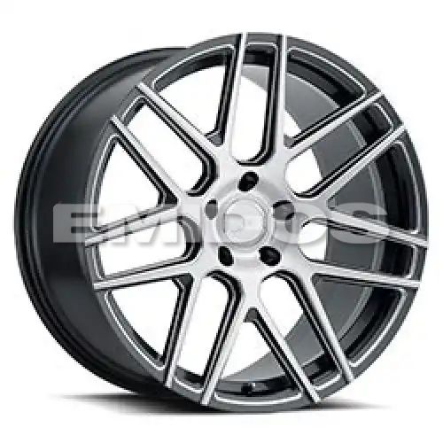 XO Luxury Wheels MOSCOW GL-GUNMETAL W/ MILLED SPOKE & BRUSH SILVER FACE 5x120 20R 10.5 76.1 38