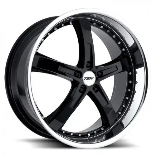 TSW JARAMA GLOSS BLACK W/ MIRROR CUT LIP 5x114.3 20R 10 76.1 25
