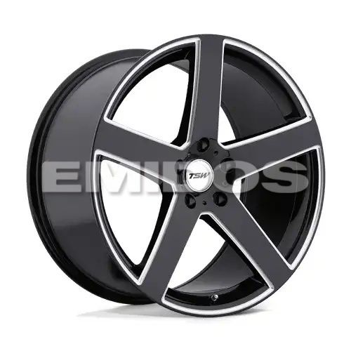 TSW RIVAGE GLOSS BLACK W/ MILLED SPOKE 5x112 20R 10 72.1 54