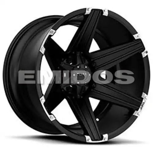 Tuff T12 SATIN BLACK W/ BRUSHED INSERTS 6x139.7 20R 10 106.1 -19