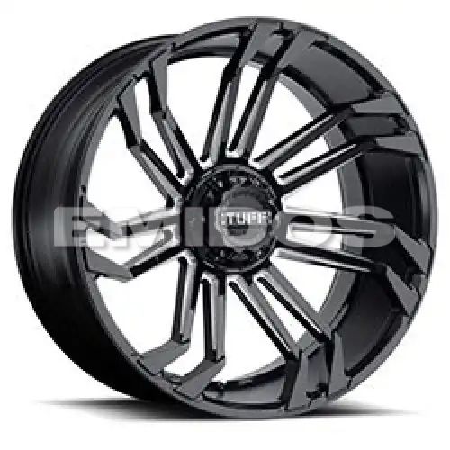 Tuff T21 GLOSS BLACK W/ MILLED SPOKES 6x135 20R 10 87.1 -19