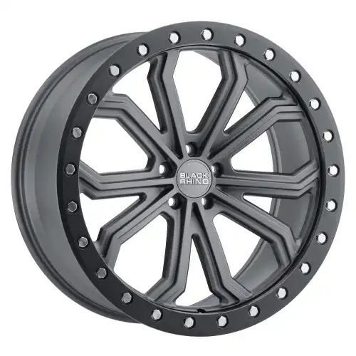 Black Rhino TRABUCO MATTE GUNMETAL W/ BLACK RING & SILVER BOLTS 5x127 20R 10 71.5 30
