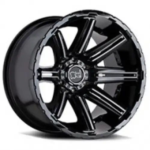 Black Rhino RAMPAGE GLOSS BLACK W/ MIRROR CUT FACE & TRANSLUCENT CLEAR 6x139.7 20R 12 112.1 -44