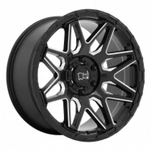 Black Rhino SHOCKWAVE GLOSS BLACK W/ MILLED SPOKES 5x127 20R 12 71.5 -44