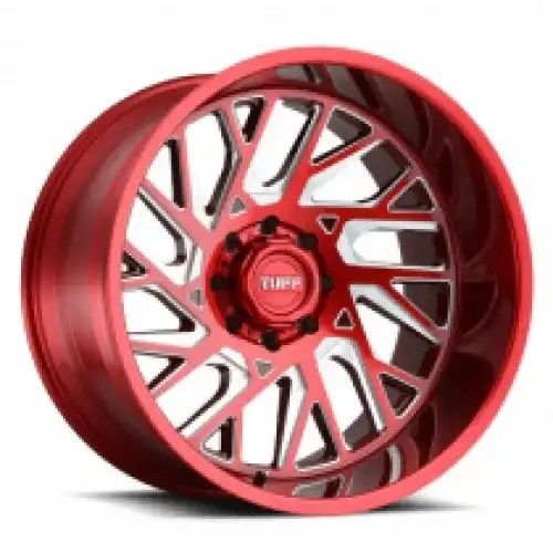 Tuff T4B CANDY RED W/ MILLED SPOKE 5x127 20R 12 71.5 -45