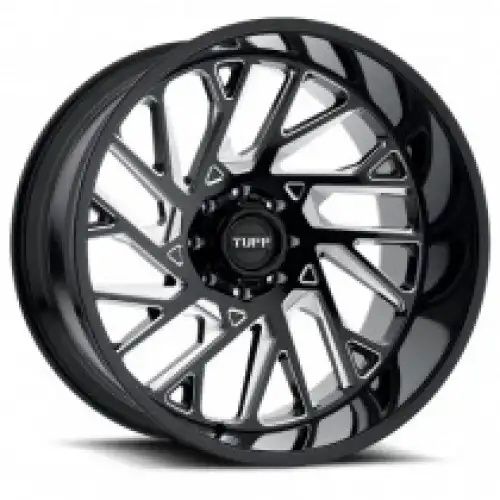 Tuff T4B GLOSS BLACK W/ MILLED SPOKES 6x139.7 20R 12 112.1 -45