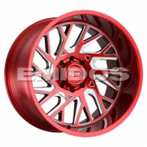 Tuff T4B CANDY RED W/ MILLED SPOKE 8x170 20R 12 125.1 -45