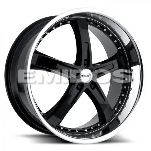 TSW JARAMA GLOSS BLACK W/ MIRROR CUT LIP 5x120 20R 8.5 76.1 20