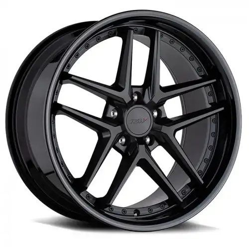TSW PREMIO MATTE BLACK W/ GLOSS BLACK LIP 5x112 20R 8.5 66.56 32