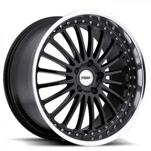 TSW SILVERSTONE GLOSS BLACK W/ MIRROR CUT LIP 5x114.3 20R 8.5 76.1 20