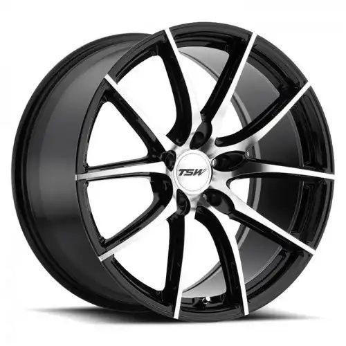 TSW SPRINT GLOSS BLACK W/ MIRROR CUT FACE 5x114.3 20R 8.5 76.1 40