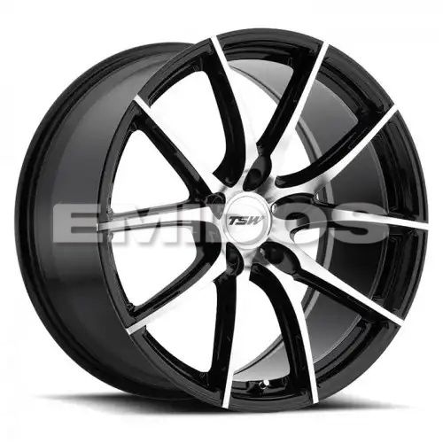TSW SPRINT GLOSS BLACK W/ MIRROR CUT FACE 5x114.3 20R 8.5 76.1 40