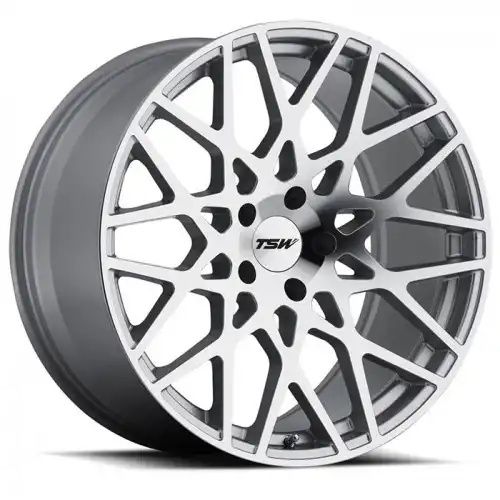 TSW VALE SILVER W/ MIRROR CUT FACE 5x112 20R 8.5 72.1 32