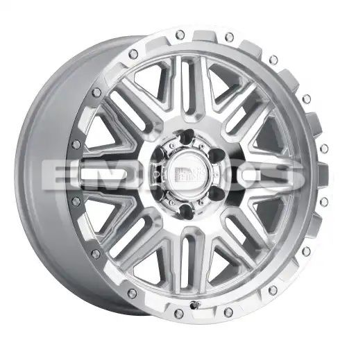 Black Rhino ALAMO SILVER W/ MIRROR FACE & STAINLESS BOLTS 6x139.7 20R 9 112.1 12