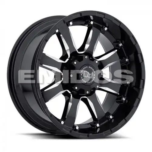 Black Rhino SIERRA GLOSS BLACK W/ MILLED SPOKES 6x139.7 20R 9 112.1 BNK